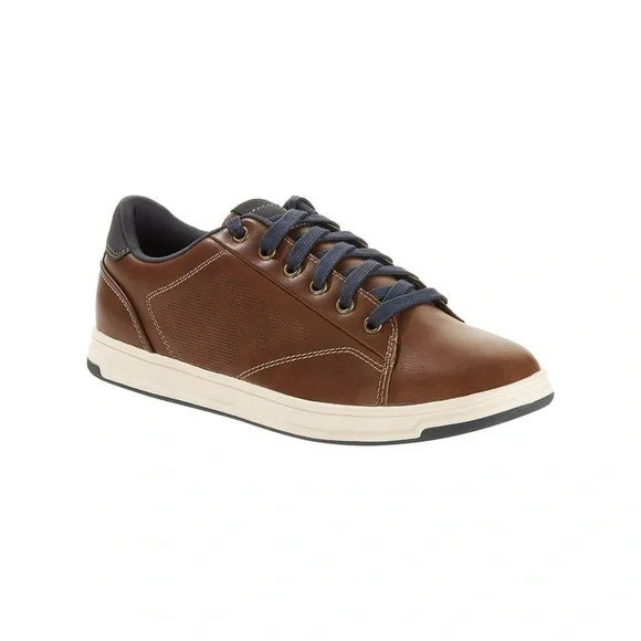 George Shoes George Mens Memory Foam Brown Sneaker Shoes Size